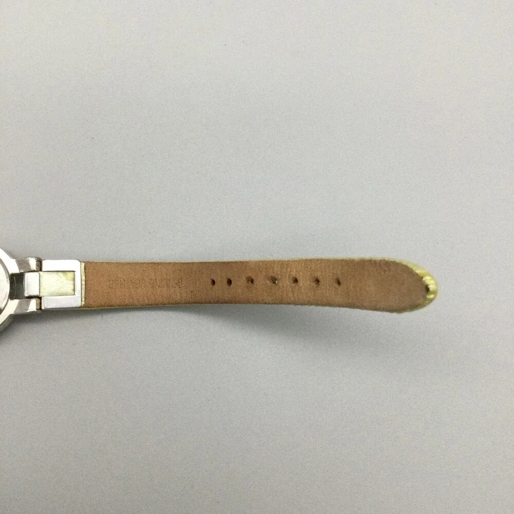 Pulsar Womens Watch 25mm Silver Tone Yellow Leather V400-1090 New Battery